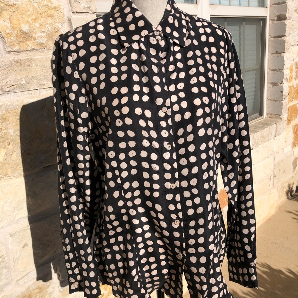 CAbi Silk Polka Dot Blouse